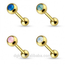Oro PVD anillos de barra de lengua opal KaiYu Joyas